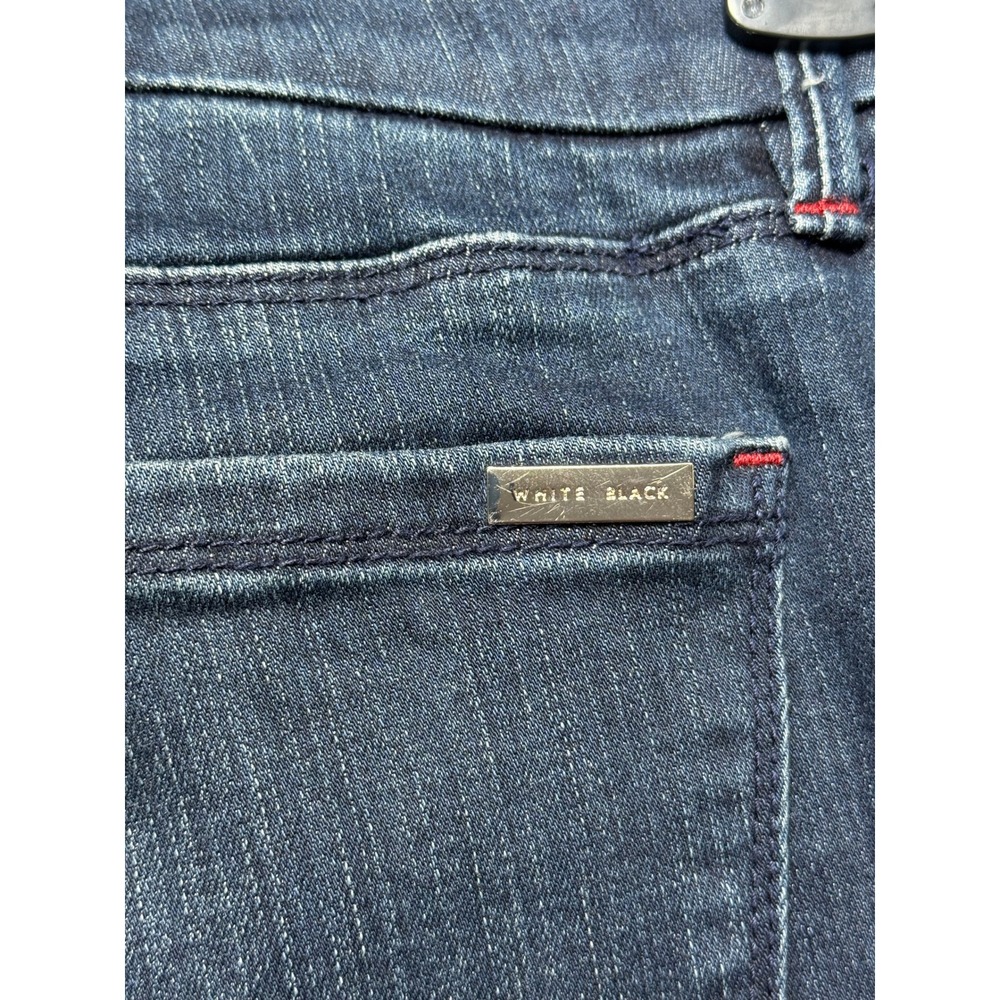 White House Black Market The Skinny Ankle Jeans Women 8P Blue Button Hem - Picture 7 of 12